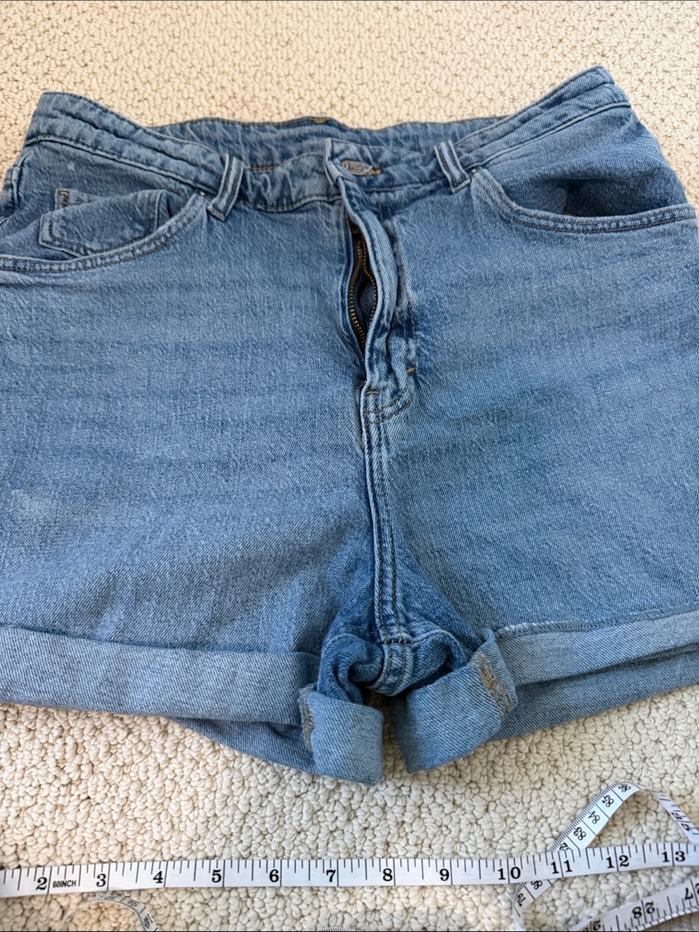 H&M Light Blue Denim Roll-Cuff Women's Shorts